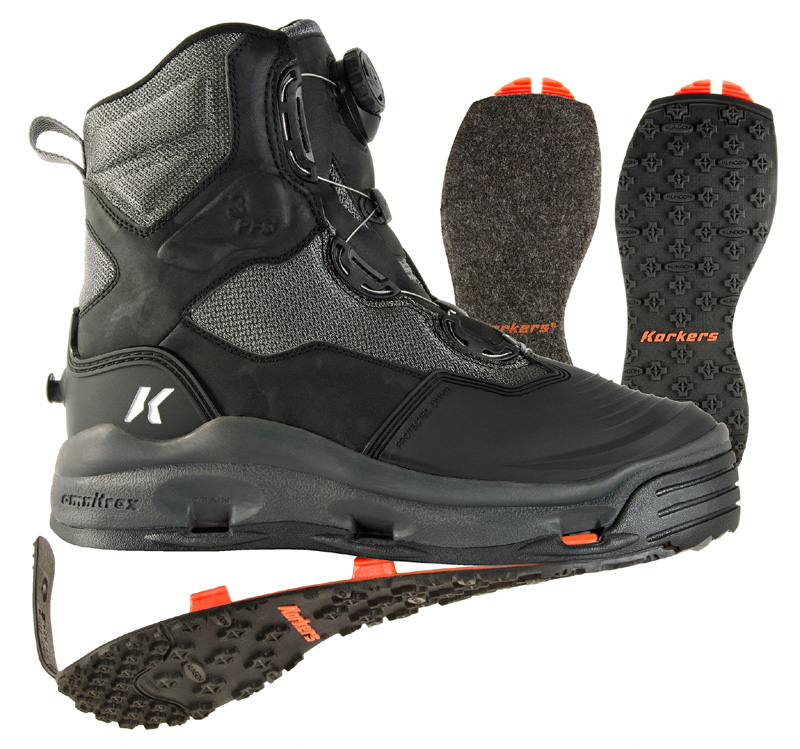 Korkers Darkhorse Wadiing Boot - Felt/Kling-On Sole - Click Image to Close